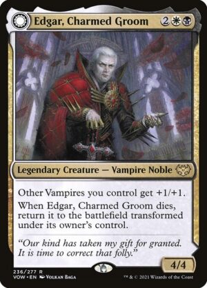 Edgar, Charmed Groom // Edgar Markov's Coffin (Foil) [Innistrad: Crimson Vow] - NM