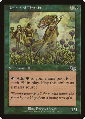 Priest of Titania [Urza's Saga] - NM
